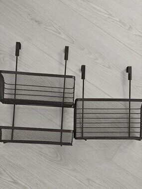 .Two Mesh Organizer Baskets in Dark Brown